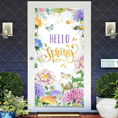 Aperturee - Aperturee Colorful Floral Snails Butterfly Spring Door Cover