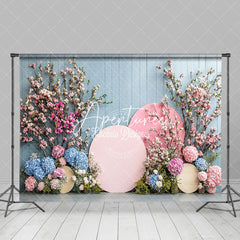 Aperturee - Aperturee Colorful Floral Stripe Wall Wedding Photo Backdrop