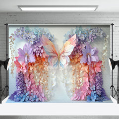 Aperturee - Aperturee Colorful Flower Butterfly Fine Art Photo Backdrop