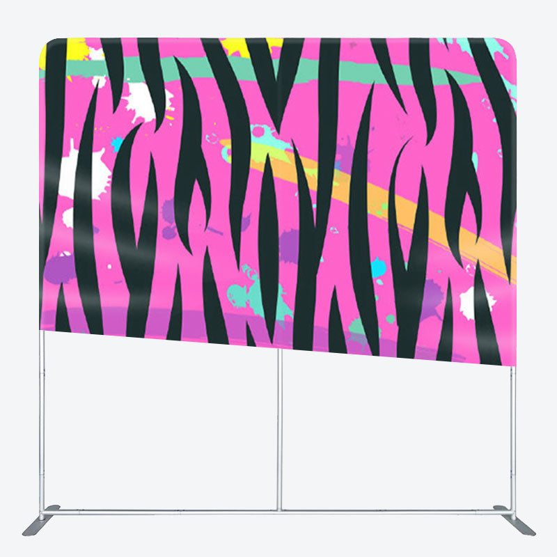 Aperturee - Aperturee Colorful Graffiti Splash Pink Backdrop Cover For Decor