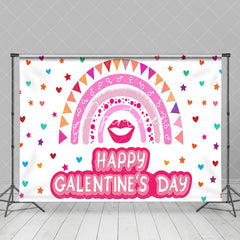 Aperturee - Aperturee Colorful Hearts Rainbow Happy Galentines Day Backdrop