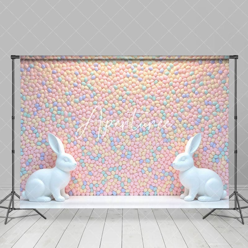 Aperturee - Aperturee Colorful Jordan Almonds Wall Rabbit Easter Backdrop