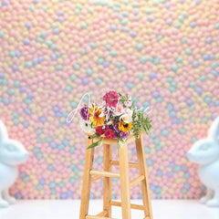 Aperturee - Aperturee Colorful Jordan Almonds Wall Rabbit Easter Backdrop