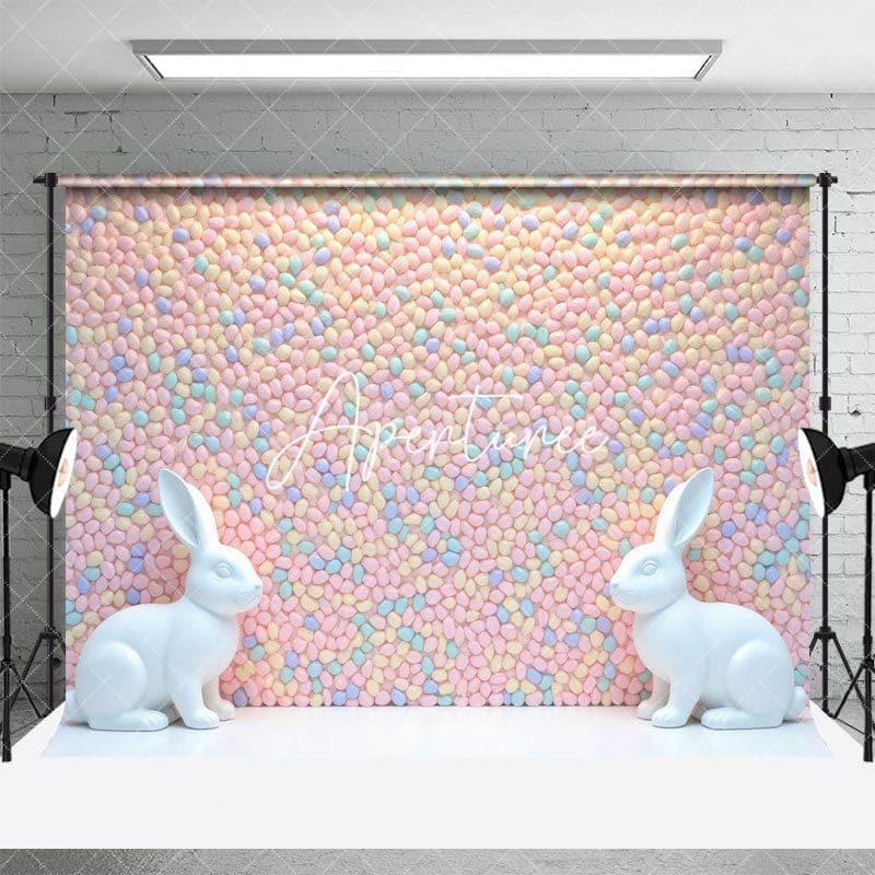 Aperturee - Aperturee Colorful Jordan Almonds Wall Rabbit Easter Backdrop