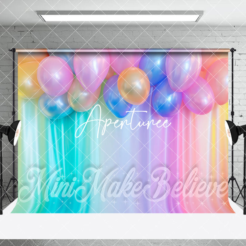 Aperturee - Aperturee Colorful Laser Curtain Balloons Room Set Backdrop