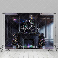 Aperturee - Aperturee Colorful Lights Black Wall Christmas Vibe Backdrop