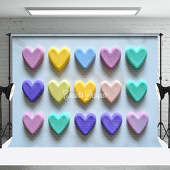 Aperturee - Aperturee Colorful Love Heart Valentines Day Photo Backdrop