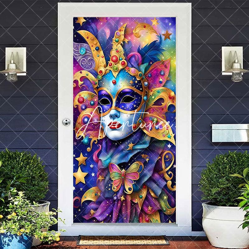 Aperturee - Aperturee Colorful Mask Masquerade Birthday Party Door Cover