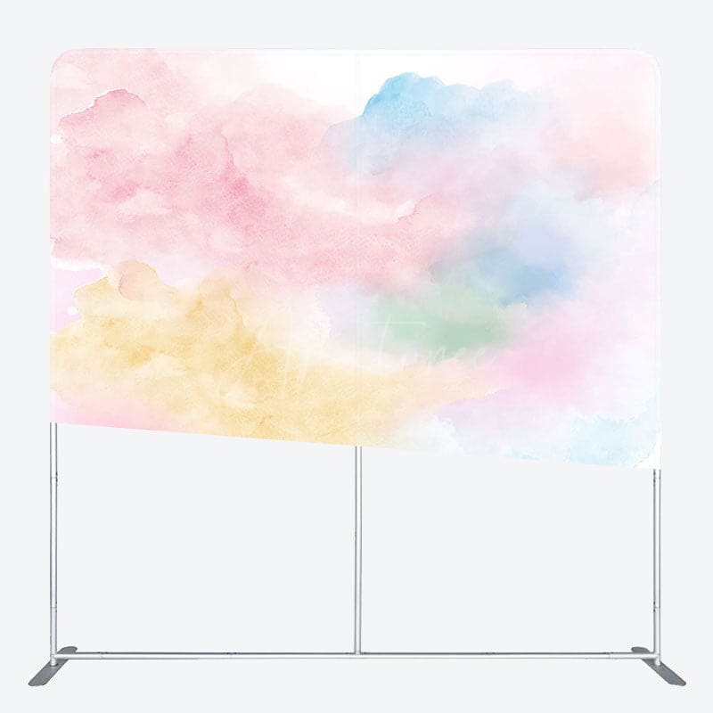 Aperturee - Aperturee Colorful Mixed Cloud Birthday Pillow Case Backdrop
