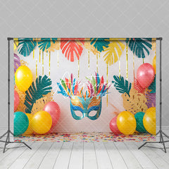 Aperturee - Aperturee Colorful Monstera Masquerade Cake Smash Backdrop