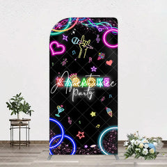 Aperturee - Aperturee Colorful Neon Karaoke Birthday Party Arch Backdrop