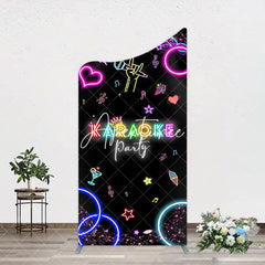 Aperturee - Aperturee Colorful Neon Karaoke Birthday Party Arch Backdrop