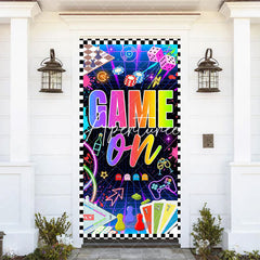 Aperturee - Aperturee Colorful Neon Various Game On Birthday Door Cover