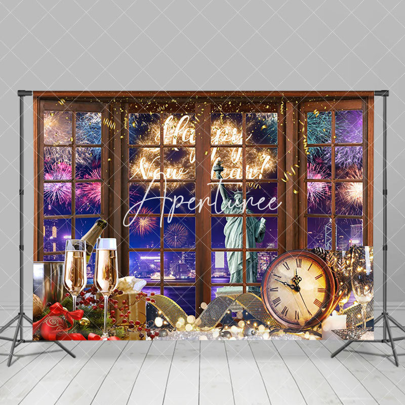 Aperturee - Aperturee Colorful Night Sky Celebration New Year Backdrop