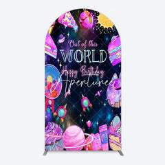 Aperturee - Aperturee Colorful Outer Space Galaxy Birthday Arch Backdrop