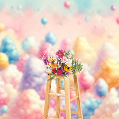 Aperturee - Aperturee Colorful Paint Flying Marshmallow Cake Smash Backdrop