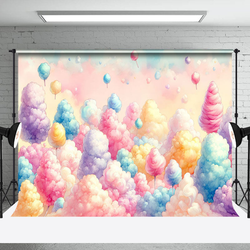 Aperturee - Aperturee Colorful Paint Flying Marshmallow Cake Smash Backdrop