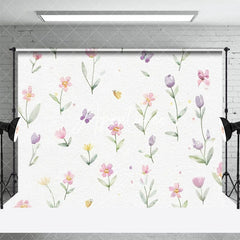 Aperturee - Aperturee Colorful Painted Floral Butterfly Cake Smash Backdrop