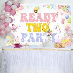 Aperturee - Aperturee Colorful Painted Reay Two Party Birthday Backdrop