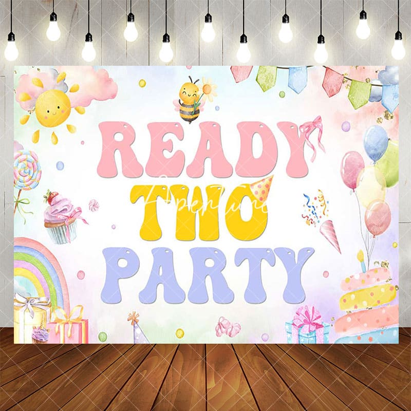 Aperturee - Aperturee Colorful Painted Reay Two Party Birthday Backdrop