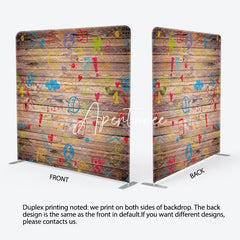 Aperturee - Aperturee Colorful Painting Wood Grain Square Tension Backdrop