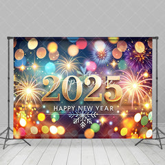 Aperturee - Aperturee Colorful Polka Dot Snowflakes New Year Backdrop