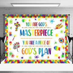 Aperturee - Aperturee Colorful Puzzle Painted Christian Gods Plan Backdrop