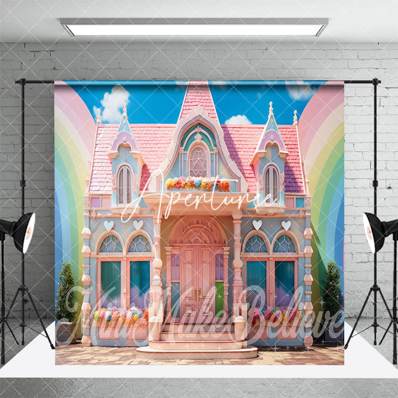 Aperturee - Aperturee Colorful Rainbow Architecture Room Set Backdrop