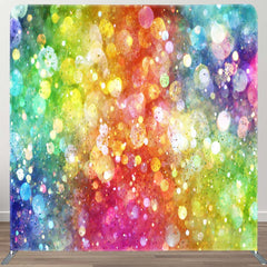 Aperturee - Aperturee Colorful Rainbow Bokeh Party Pillow Case Backdrop