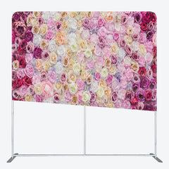 Aperturee - Aperturee Colorful Rose Wall Valentines Day Backdrop Cover