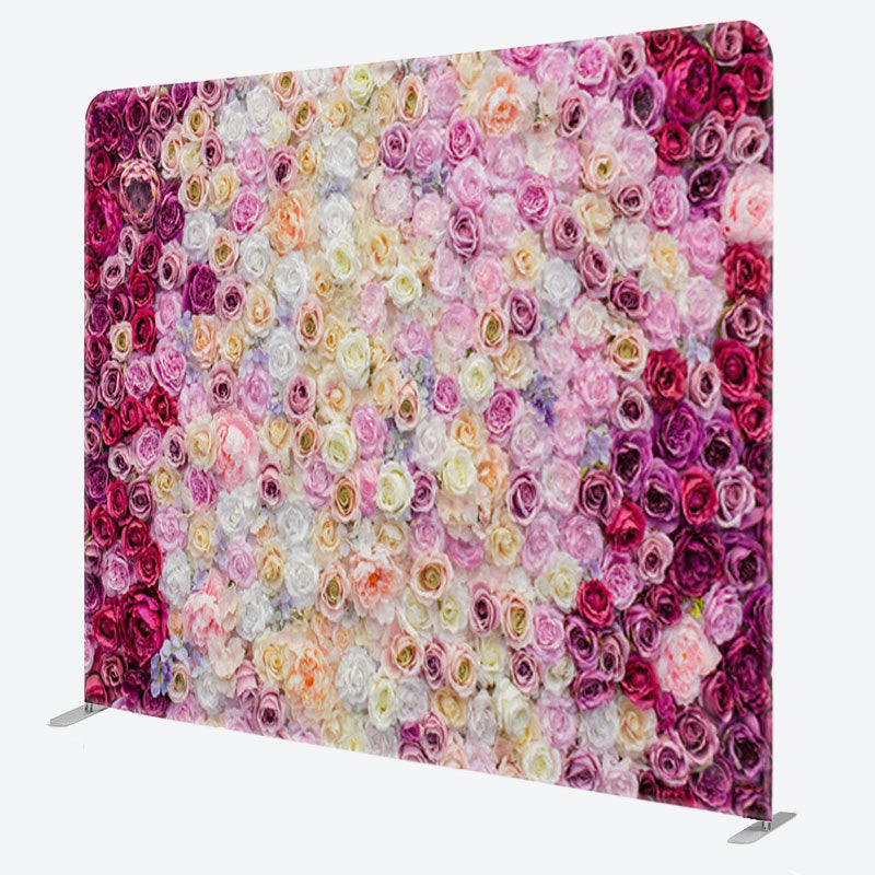 Aperturee - Aperturee Colorful Rose Wall Valentines Day Backdrop Cover