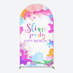 Aperturee - Aperturee Colorful Slime Splash Arch Birthday Party Backdrop