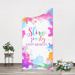 Aperturee - Aperturee Colorful Slime Splash Arch Birthday Party Backdrop