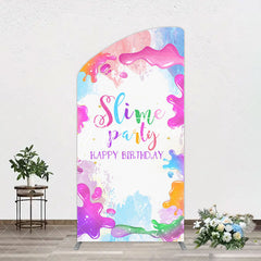 Aperturee - Aperturee Colorful Slime Splash Arch Birthday Party Backdrop