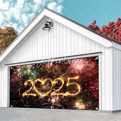 Aperturee - Aperturee Colorful Sparks 2025 New Year Garage Door Banner