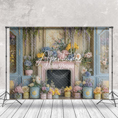 Aperturee - Aperturee Colorful Spring Floral Palace Wall Photo Backdrop