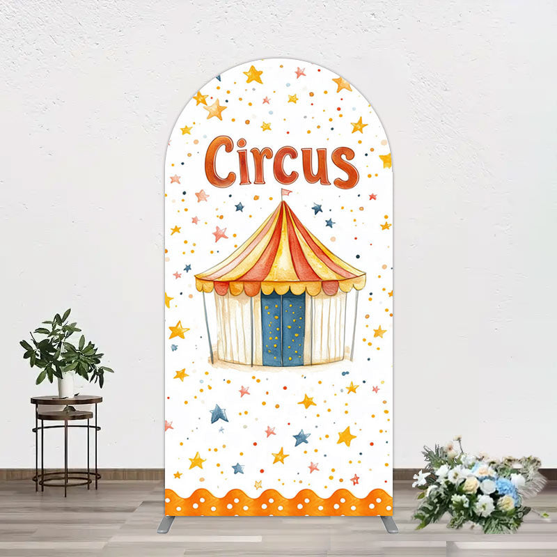 Aperturee - Aperturee Colorful Stars Painted Circus Tent Arch Backdrop