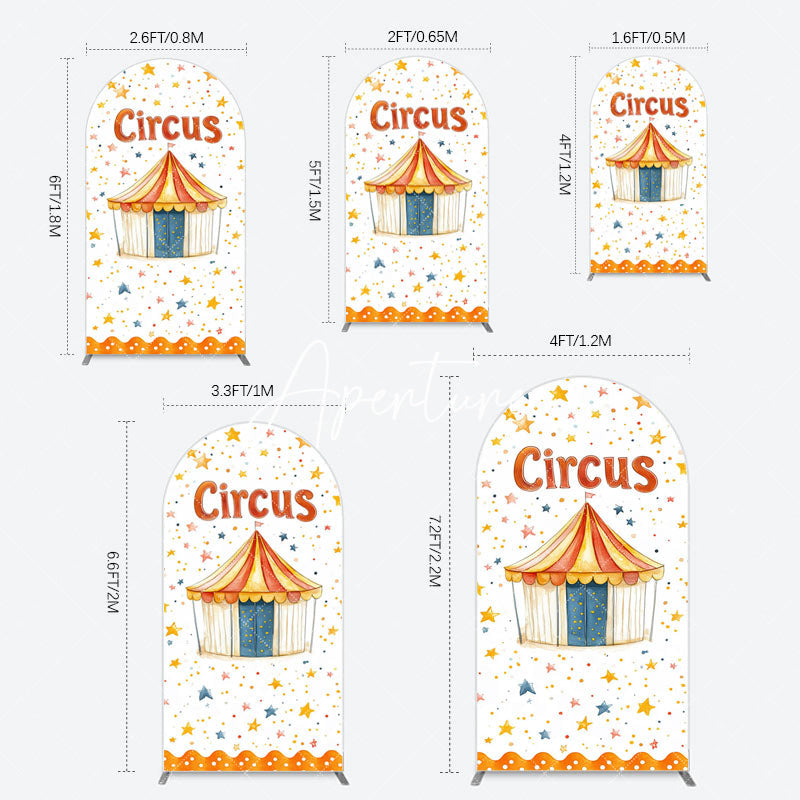 Aperturee - Aperturee Colorful Stars Painted Circus Tent Arch Backdrop