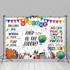 Aperturee - Aperturee Colorful Stationery Welcome Back To School Backdrop