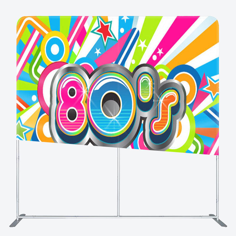 Aperturee - Aperturee Colorful Stripes 80S Style Birthday Party Backdrop Cover