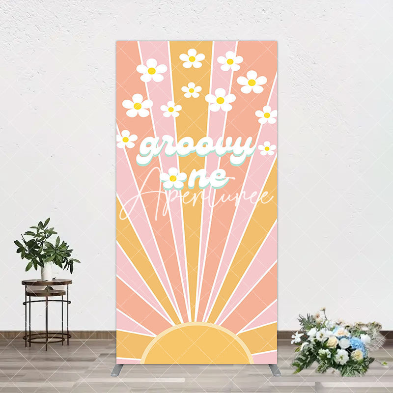 Aperturee - Aperturee Colorful Sunlight Floral Groovy One Arch Backdrop