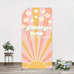 Aperturee - Aperturee Colorful Sunlight Floral Groovy One Arch Backdrop