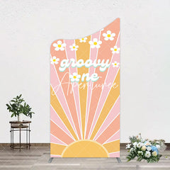 Aperturee - Aperturee Colorful Sunlight Floral Groovy One Arch Backdrop