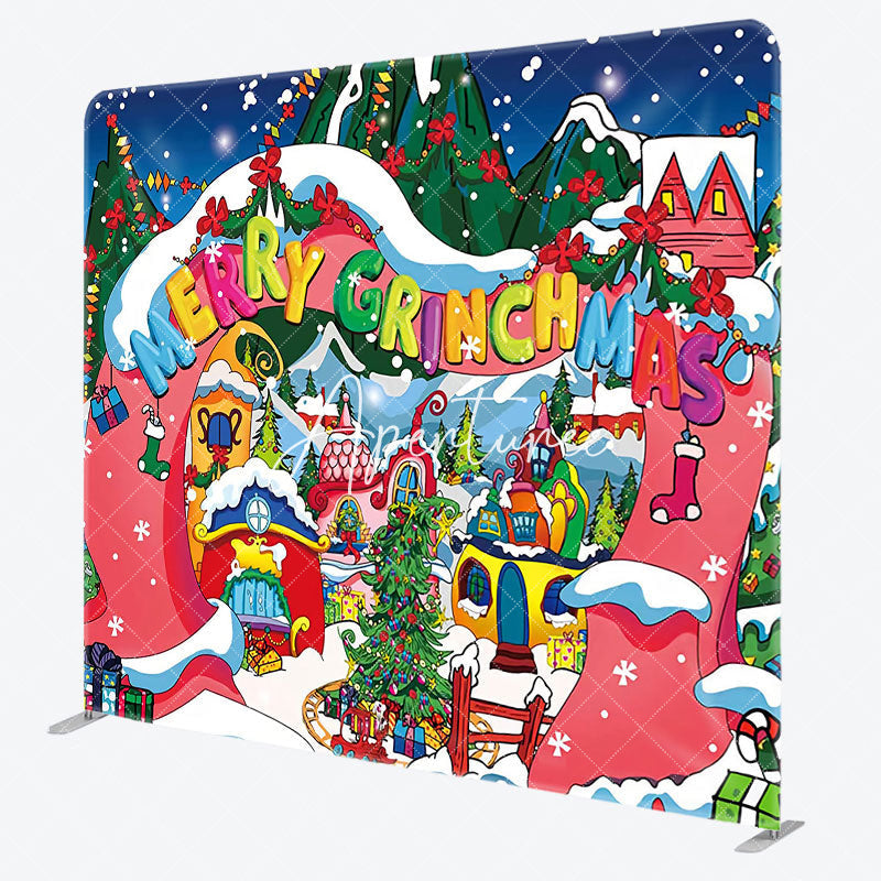 Aperturee - Aperturee Colorful Sweet Whoville Xmas Pillow Cover Backdrop