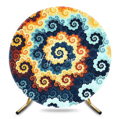 Aperturee - Aperturee Colorful Swirl Pattern Round Ethiopian Backdrop