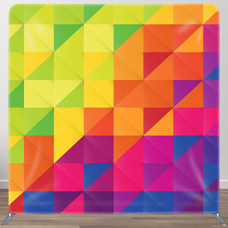 Aperturee - Aperturee Colorful Tangram Style Fabric Birthday Backdrop Cover