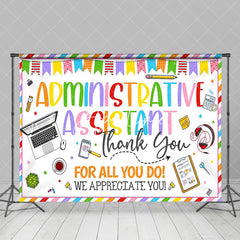 Aperturee - Aperturee Colorful Thank You Administrative Assistant Backdrop