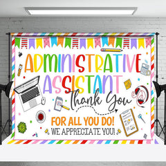 Aperturee - Aperturee Colorful Thank You Administrative Assistant Backdrop