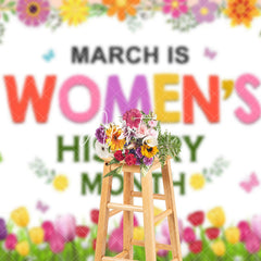 Aperturee - Aperturee Colorful Tulip Floral Womens History Month Backdrop