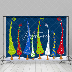 Aperturee - Aperturee Colorful Variant Magic Pine Tree Christmas Backdrop